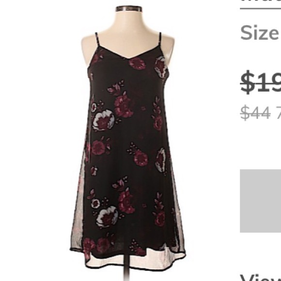 Black Floral Slip Dress - Picture 2 of 5